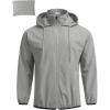 COOFANDY Men’s Light Rain Jacket with Hood Packable Waterproof Raincoat Golf Rain Gear Travel Hiking Windbreaker(Gray)