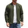 COOFANDY Men’s Lightweight Bomber Jackets Casual Spring Fall Windbreaker Jacket Light Zip Up Coat With Pocket(Armygreen)