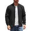 COOFANDY Men’s Lightweight Bomber Jackets Casual Spring Fall Windbreaker Jacket Light Zip Up Coat With Pocket(Black)