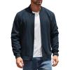 COOFANDY Men’s Lightweight Bomber Jackets Casual Spring Fall Windbreaker Jacket Light Zip Up Coat With Pocket(Blue)