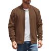 COOFANDY Men’s Lightweight Bomber Jackets Casual Spring Fall Windbreaker Jacket Light Zip Up Coat With Pocket(Brown)