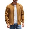 COOFANDY Men’s Lightweight Bomber Jackets Casual Spring Fall Windbreaker Jacket Light Zip Up Coat With Pocket(Light Brown)