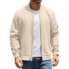 COOFANDY Men’s Lightweight Bomber Jackets Casual Spring Fall Windbreaker Jacket Light Zip Up Coat With Pocket(Light Khaki)