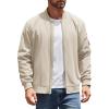 COOFANDY Men’s Lightweight Bomber Jackets Casual Spring Fall Windbreaker Jacket Light Zip Up Coat With Pocket(Moon Gray)