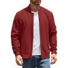 COOFANDY Men’s Lightweight Bomber Jackets Casual Spring Fall Windbreaker Jacket Light Zip Up Coat With Pocket(Wine Red)