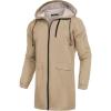 COOFANDY Men’s Long Raincoat Ligtweight Rain Jacket Waterproof Outdoor Jackets with Hood(Khaki)