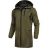 COOFANDY Men’s Long Raincoat Ligtweight Rain Jacket Waterproof Outdoor Jackets with Hood(Olive Green)