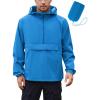 COOFANDY Men’s Rain Jacket Waterproof Lightweight Packable Raincoat Pullover Windbreaker With Hood For Hiking Running(Blue)