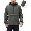 COOFANDY Men’s Rain Jacket Waterproof Lightweight Packable Raincoat Pullover Windbreaker With Hood For Hiking Running(Deep Gray)