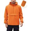 COOFANDY Men’s Rain Jacket Waterproof Lightweight Packable Raincoat Pullover Windbreaker With Hood For Hiking Running(Orange)