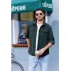 COOFANDY Men’s Corduroy Button Down Shirts Jackets Casual Long Sleeve Shacket Lightweight Overshirts with Flap Pockets(Evergreen)