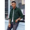 COOFANDY Men’s Corduroy Button Down Shirts Jackets Casual Long Sleeve Shacket Lightweight Overshirts with Flap Pockets(Evergreen)