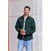 COOFANDY Men’s Corduroy Button Down Shirts Jackets Casual Long Sleeve Shacket Lightweight Overshirts with Flap Pockets(Evergreen)