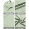COOFANDY Mens Wrinkle Free Dress Shirt Short Sleeve Button Down Print Shirt Summer Business Casual Shirts with Pocket(Light Green)