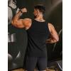 COOFANDY Mens Cotton Tank Tops Workout Summer Sleeveless Muscle Gym Shirts Athletic Beach Tee Shirt Pack(Black)