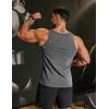 COOFANDY Mens Cotton Tank Tops Workout Summer Sleeveless Muscle Gym Shirts Athletic Beach Tee Shirt Pack(Black+dark Grey)