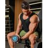 COOFANDY Mens Cotton Tank Tops Workout Summer Sleeveless Muscle Gym Shirts Athletic Beach Tee Shirt Pack(Black+red)