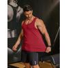 COOFANDY Mens Cotton Tank Tops Workout Summer Sleeveless Muscle Gym Shirts Athletic Beach Tee Shirt Pack(Black+red)