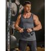 COOFANDY Mens Cotton Tank Tops Workout Summer Sleeveless Muscle Gym Shirts Athletic Beach Tee Shirt Pack(Grey Black)