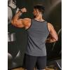 COOFANDY Mens Cotton Tank Tops Workout Summer Sleeveless Muscle Gym Shirts Athletic Beach Tee Shirt Pack(Grey Black)
