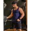 COOFANDY Mens Cotton Tank Tops Workout Summer Sleeveless Muscle Gym Shirts Athletic Beach Tee Shirt Pack(Navy Blue+lgiht Blue)