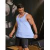 COOFANDY Mens Cotton Tank Tops Workout Summer Sleeveless Muscle Gym Shirts Athletic Beach Tee Shirt Pack(Navy Blue+lgiht Blue)