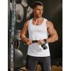 COOFANDY Mens Cotton Tank Tops Workout Summer Sleeveless Muscle Gym Shirts Athletic Beach Tee Shirt Pack(White)