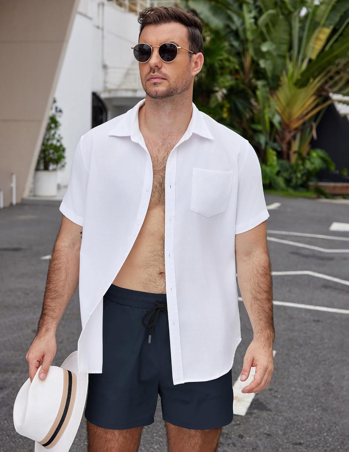 imageCOOFANDY Mens Casual Cotton Shorts Summer Beach 5 Inch Shorts Lightweight Drawstring Elastic Waist Chino Golf ShortsDark Blue