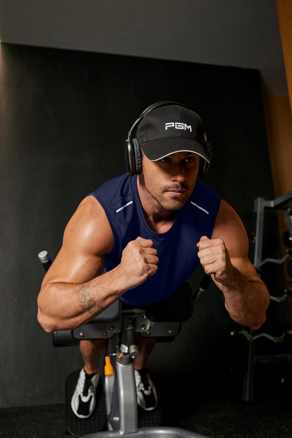 imageCOOFANDY Mens Sleeveless Shirt Quick Dry Workout Tank Top Gym Muscle T Shirts Sport Athletic Tanks Moisture WickingNavy