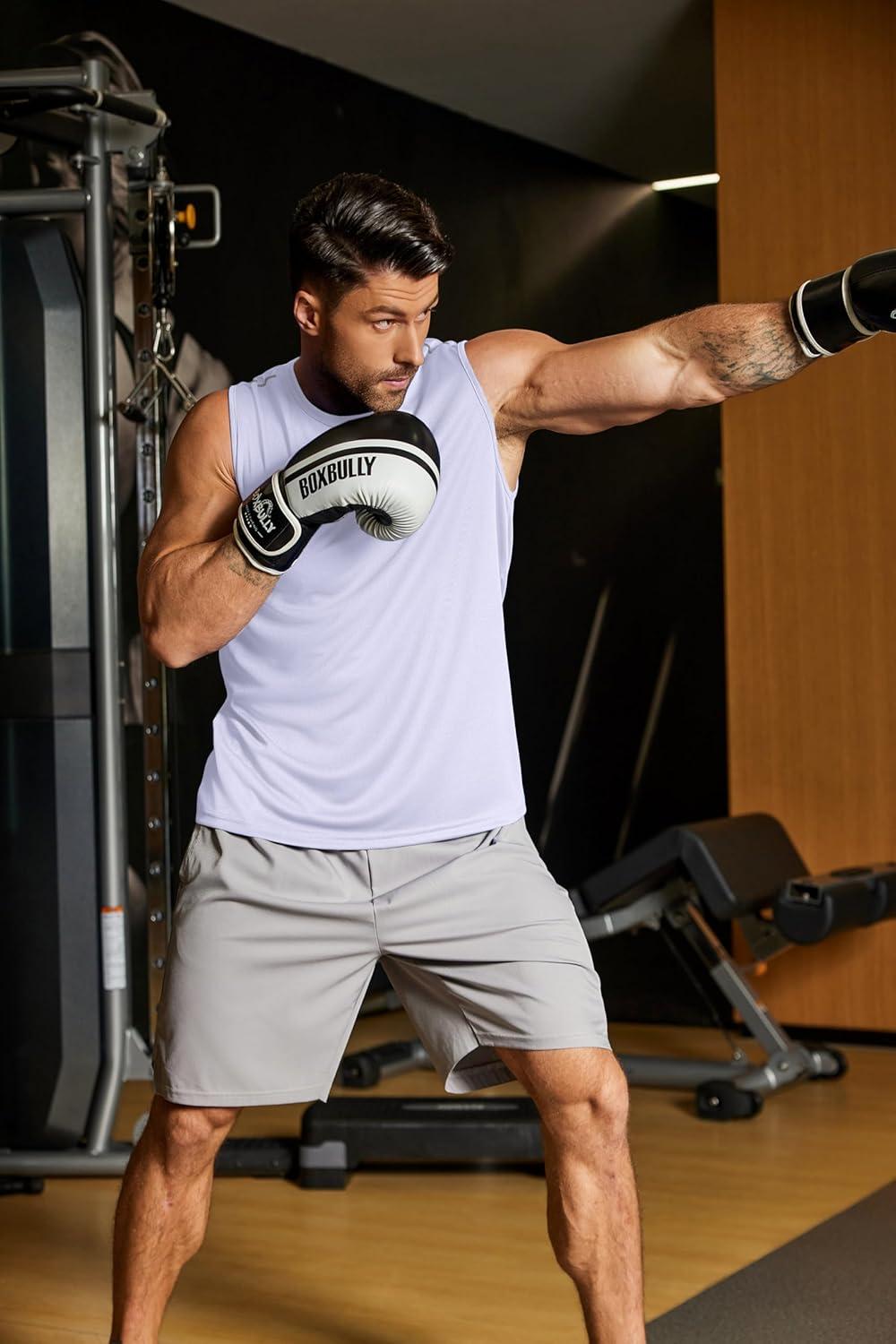 imageCOOFANDY Mens Sleeveless Shirt Quick Dry Workout Tank Top Gym Muscle T Shirts Sport Athletic Tanks Moisture WickingWhite