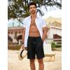 COOFANDY Men’s Beach Shorts 9″ Elastic Waist Drawstring Shorts Lightweight Regular Fit Casual Summer Shorts(A_black)