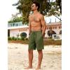 COOFANDY Men’s Beach Shorts 9″ Elastic Waist Drawstring Shorts Lightweight Regular Fit Casual Summer Shorts(Army Green)