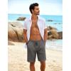 COOFANDY Men’s Beach Shorts 9″ Elastic Waist Drawstring Shorts Lightweight Regular Fit Casual Summer Shorts(Grey)