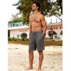 COOFANDY Men’s Beach Shorts 9″ Elastic Waist Drawstring Shorts Lightweight Regular Fit Casual Summer Shorts(Grey)