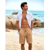 COOFANDY Men’s Beach Shorts 9″ Elastic Waist Drawstring Shorts Lightweight Regular Fit Casual Summer Shorts(Light Brown)