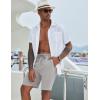 COOFANDY Men’s Beach Shorts 9″ Elastic Waist Drawstring Shorts Lightweight Regular Fit Casual Summer Shorts(Light Grey)