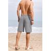 COOFANDY Men’s Beach Shorts 9″ Elastic Waist Drawstring Shorts Lightweight Regular Fit Casual Summer Shorts(Light Grey)