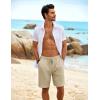 COOFANDY Men’s Beach Shorts 9″ Elastic Waist Drawstring Shorts Lightweight Regular Fit Casual Summer Shorts(Light Khaki)