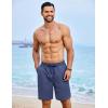 COOFANDY Men’s Beach Shorts 9″ Elastic Waist Drawstring Shorts Lightweight Regular Fit Casual Summer Shorts(Navy)