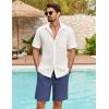 COOFANDY Men’s Beach Shorts 9″ Elastic Waist Drawstring Shorts Lightweight Regular Fit Casual Summer Shorts(Navy)