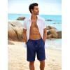 COOFANDY Men’s Beach Shorts 9″ Elastic Waist Drawstring Shorts Lightweight Regular Fit Casual Summer Shorts(Navy Blue)