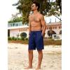 COOFANDY Men’s Beach Shorts 9″ Elastic Waist Drawstring Shorts Lightweight Regular Fit Casual Summer Shorts(Navy Blue)