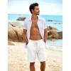 COOFANDY Men’s Beach Shorts 9″ Elastic Waist Drawstring Shorts Lightweight Regular Fit Casual Summer Shorts(White)