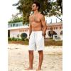 COOFANDY Men’s Beach Shorts 9″ Elastic Waist Drawstring Shorts Lightweight Regular Fit Casual Summer Shorts(White)