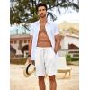 COOFANDY Men’s Beach Shorts 9″ Elastic Waist Drawstring Shorts Lightweight Regular Fit Casual Summer Shorts(White)