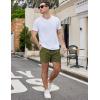 COOFANDY Men’s Casual Cotton Shorts Summer Beach 5 Inch Shorts Lightweight Drawstring Elastic Waist Chino Golf Shorts(Army Green)