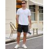COOFANDY Men’s Casual Cotton Shorts Summer Beach 5 Inch Shorts Lightweight Drawstring Elastic Waist Chino Golf Shorts(Black)