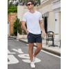 COOFANDY Men’s Casual Cotton Shorts Summer Beach 5 Inch Shorts Lightweight Drawstring Elastic Waist Chino Golf Shorts(Dark Blue)