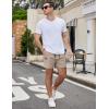 COOFANDY Men’s Casual Cotton Shorts Summer Beach 5 Inch Shorts Lightweight Drawstring Elastic Waist Chino Golf Shorts(Khaki)