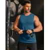 COOFANDY Mens Dry Fit Workout Tank Top Sleeveless Gym Muscle Shirt UPF 50+ Summer Running Athletic Tshirts(Denim Blue)
